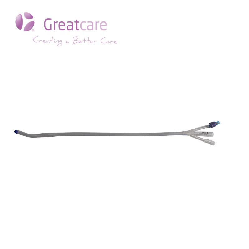 Cateter Foley Silicon Triple-Lumen cu vârf Mercier